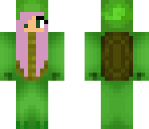 turtle onesie with pink hair
