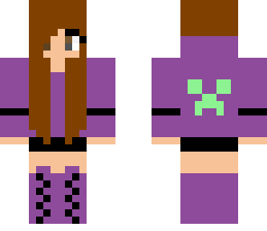 purple hoodie creeper girl