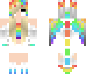 rainbow herobrine dragon girl