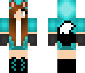 wolf girl cyan