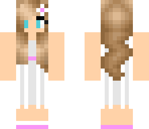 blonde girl wearing white dress