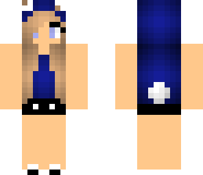 cookie monster girl with a bunny tail