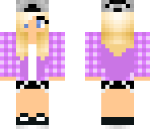 short hair purple tomboy blond