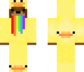 rainbow bear in duck onesie