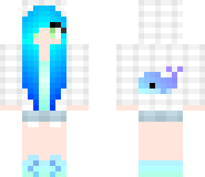 blue pastel whale girl