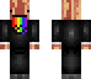 bacon is a suit throwing up rainbow