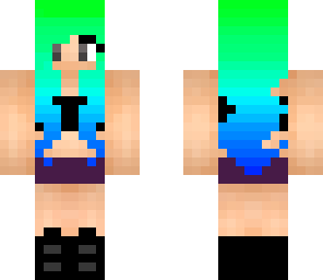 blue and green haired girl