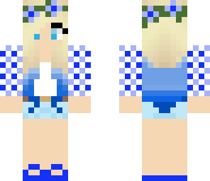 blue flower girl
