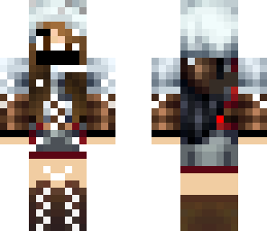 assasin girl added only black scarf over mouth