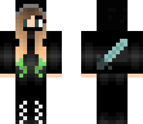 ninja girl whif green hair 