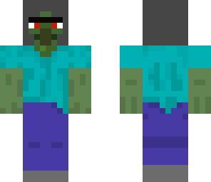 evil zombie villager wearing helmet