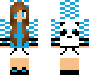 blue panda stripe girl