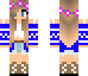 blue and pink kawaii girl