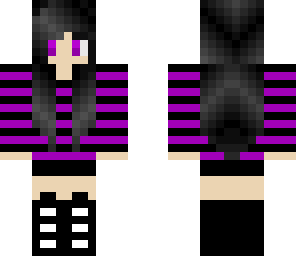 black and purple striped black haired beauty