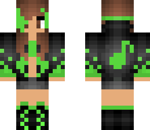 edited - neon green stripes and music girl