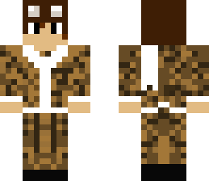 pilot mit braunem helm
