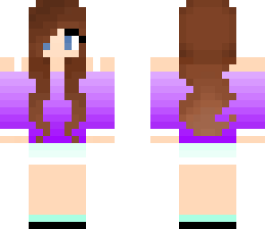 purple faded shirt girl brunette