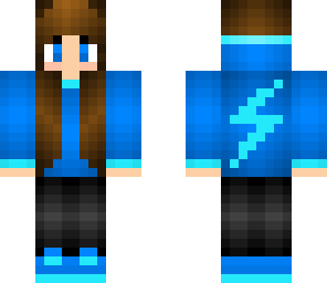 cute gamer girl with electric blue trimmings
