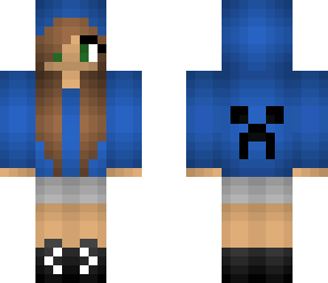 blue creeper hoodie - girl