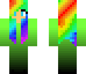 rainbow girl green ombre