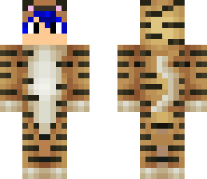tiger boy with red and blue hair