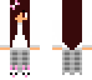 girl with bunny slippers