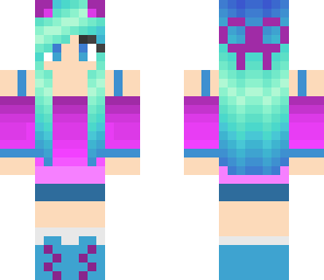 blue purple cat girl