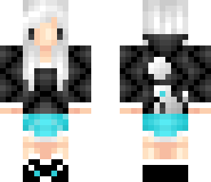 chibi blue wolf girl