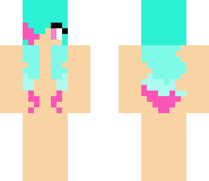 blue hair pink tips base