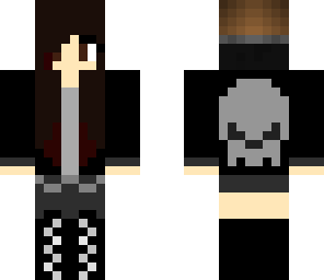 emo girl with skull