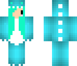 light blue dino chibi girl