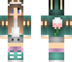 cute cyan rabbit girl