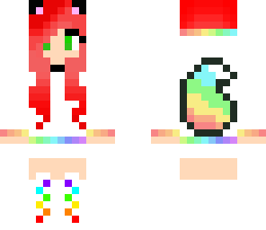 rainbow wolf girl