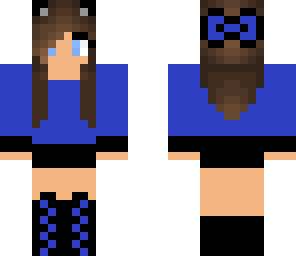 blue girl with bow