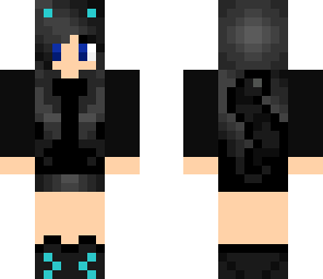 black blue cat girl 2