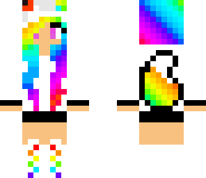 rainbow panda girl with hoodie
