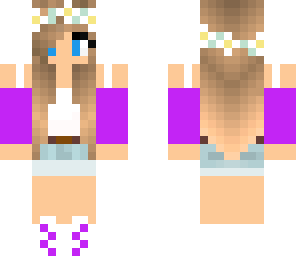 purple and white flower girl
