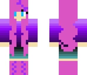 pink and purple long hair