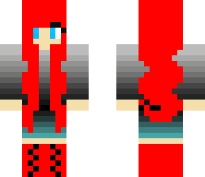 black and red long hair