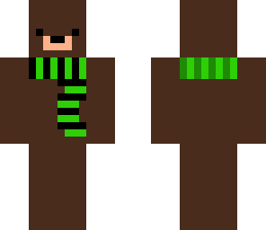 cute bear with green and black scarf