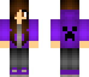 purple creeper hoodie girl