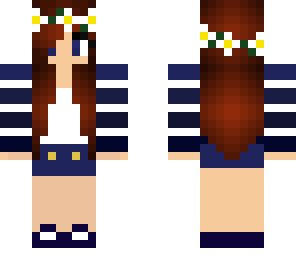 pretty girl with blue stripes