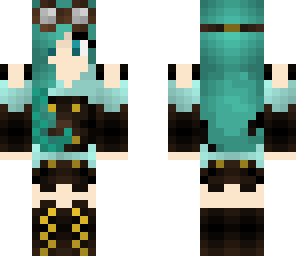 blue haired steampunk girl