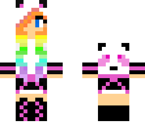rainbow pink panda