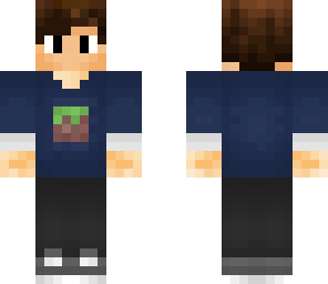 blue boy with grass block