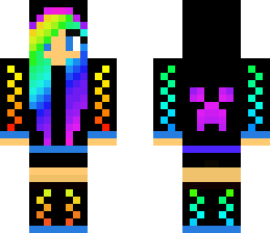 edited rainbow creeper girl