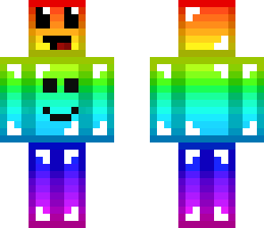 a rainbow with a smiley belly