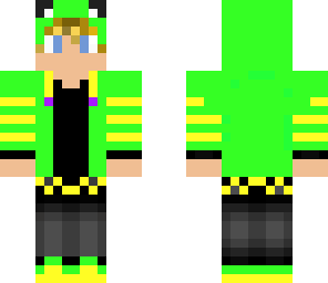 green yellow panda boy