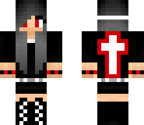 red and black emo chick