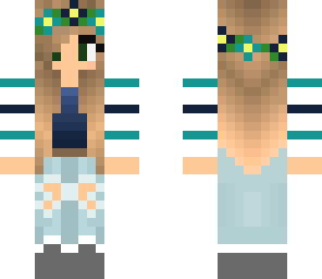 blue striped girl